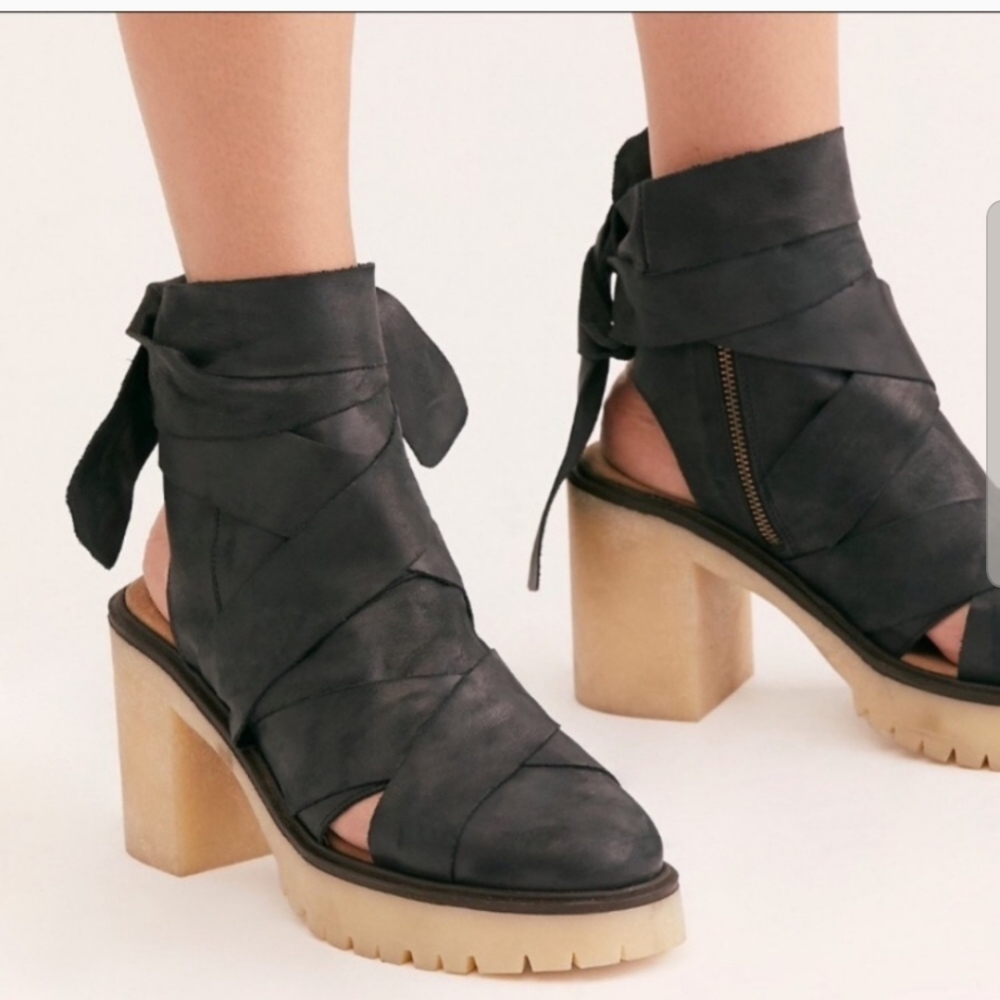 Free People Blake Platform Leather Heels